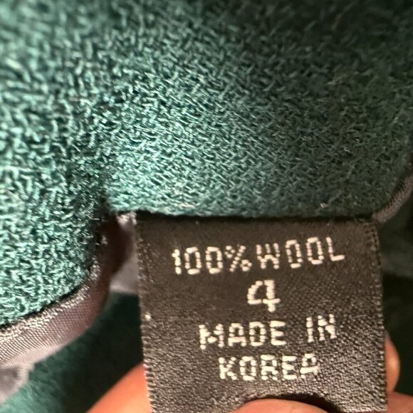 Linda Allard Ellen Tracy Green 100% Wool Suit Jacket Sz Petite 6, Skirt Sz 4 - Picture 11 of 14